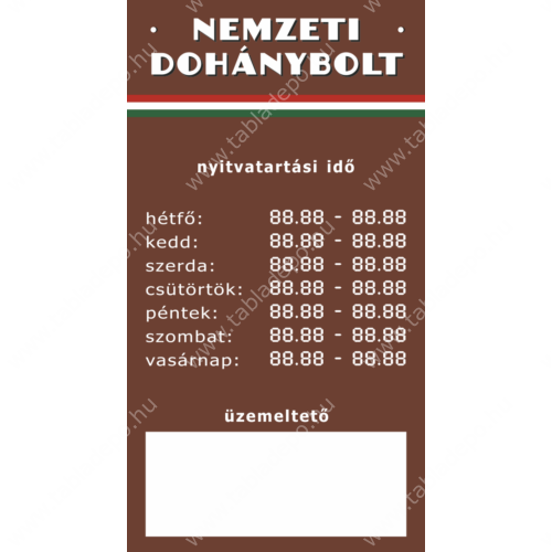 nemzeti dohánybolt írható nyivatartás