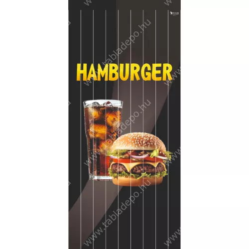 szalagfüggöny ajtóra - hamburger - fekete