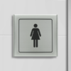 Kép 1/5 - női WC alumínium információs tábla - fekete