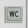 Kép 1/5 - WC alumínium információs tábla - fekete