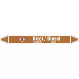 Dízel csőjelölő matrica - erős tapadású - 355x37 mm