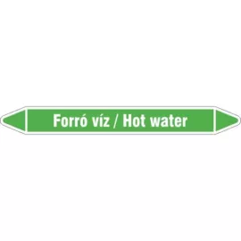 Forró víz csőjelölő matrica - 250x26 mm