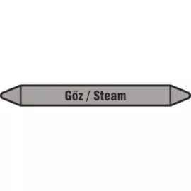Gőz csőjelölő matrica - erős tapadású - 150x12 mm