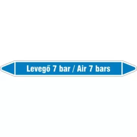 Levegő 7 bar csőjelölő matrica - erős tapadású - 150x12mm