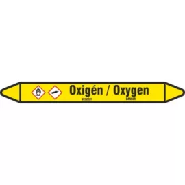 Oxigén csőjelölő matrica - erős tapadású - 450x52 mm