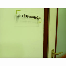 plexi információs tábla távtartókkal - férfi mosdó