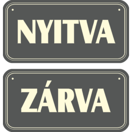 ajtótábla, nyitva zárva tábla