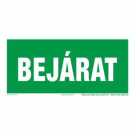BEJÁRAT-  utánvilágító tábla - 200x100 mm