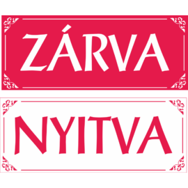 nyitva tábla