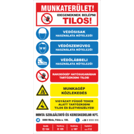 építési terület -  munkaterület tábla