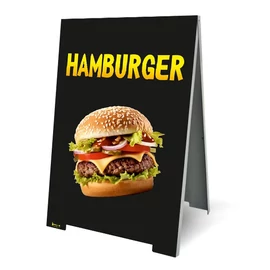 hamburger megállító tábla - fekete