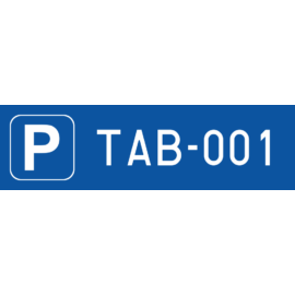 Parkoló tábla rendszámmal - kék - szendvicslemez