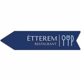 irányító információs tábla, étterem balra