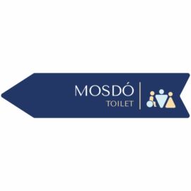 irányító információs tábla, mosdó balra