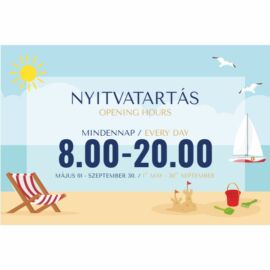 strand nyitvatartás tábla