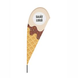 Fagyis beach flag (strandzászló, reklámzászló) egyedi logóval - csoki