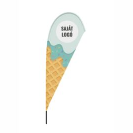 Fagyis beach flag (strandzászló, reklámzászló) egyedi logóval - kék