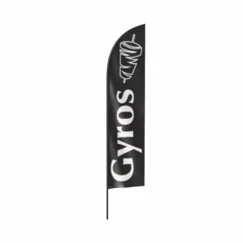 gyros strandzászló beachflag fekete-tüzes - cápa