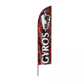 Gyros strandzászló (beachflag) fekete-tüzes - cápa