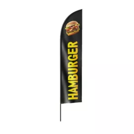 hot dog strandzászló beachflag fekete - cápa
