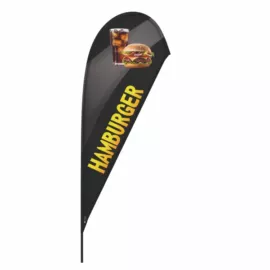hamburger strandzászló beachflag fekete - csepp