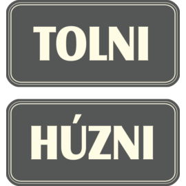 ajtótábla, tolni húzni tábla