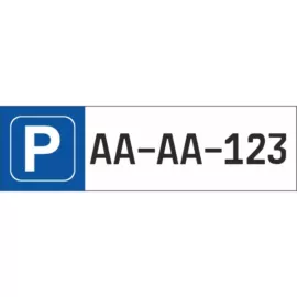 Új rendszámos parkoló tábla - fehér - szendvicslemez