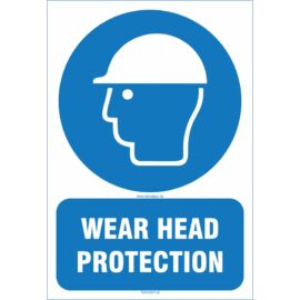 wear head protection - fejvédő használat kötelező tábla