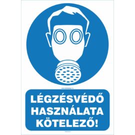 Légzésvédő használata kötelező matrica