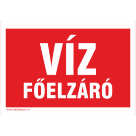Víz főelzáró matrica - 225x150 mm
