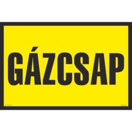 Gázcsap tábla - sárga