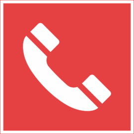 tűzvédelmi tábla – telefon