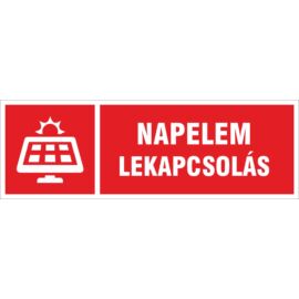 napelem lekapcsoló tábla
