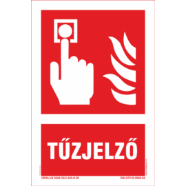 Tűzjelző - utánvilágító tábla - 100x150 mm