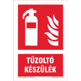 Tűzoltó készük tábla - 100x150 mm