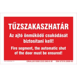 tűzszakasz-határ tábla
