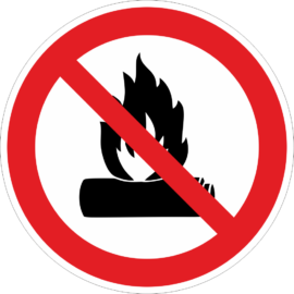 Tűzgyújtás tilos tábla – piktogram
