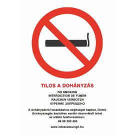 dohányzást tiltó tábla