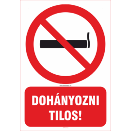 dohányzást tiltó matrica és tábla