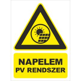 napelem figyelmeztető tábla
