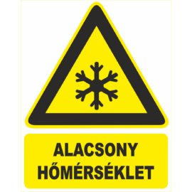 alacsony hőmérsékletre figyelmeztető tábla és matrica