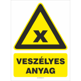ártalmas anyag tábla