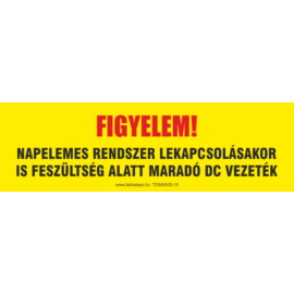 feszültség alatt maradó DC vezeték jelölése