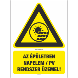 napelem figyelmeztető tábla
