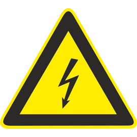 áramütés veszélye figyelmeztető piktogram