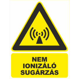 sugárveszély tábla és matrica
