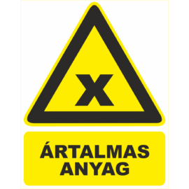 ártalmas anyag tábla és matrica