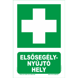 utánvilágító elsősegélynyújtó hely tábla - matrica