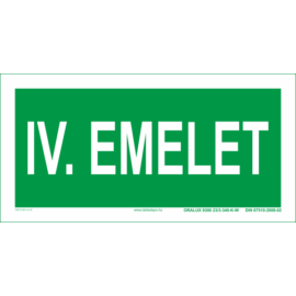 IV. emelet tábla - utánvilágító - 300x150 mm