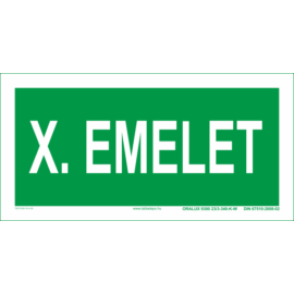 X. emelet tábla - utánvilágító - 300x150 mm